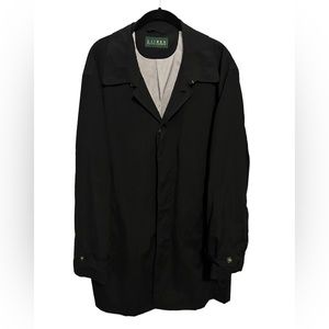 Lauren Ralph Lauren Black Trench Coat Jacket size 44R